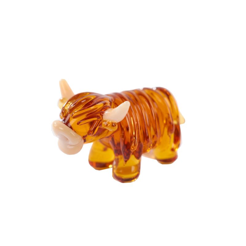 SMALL GLASS HIGHLAND COW