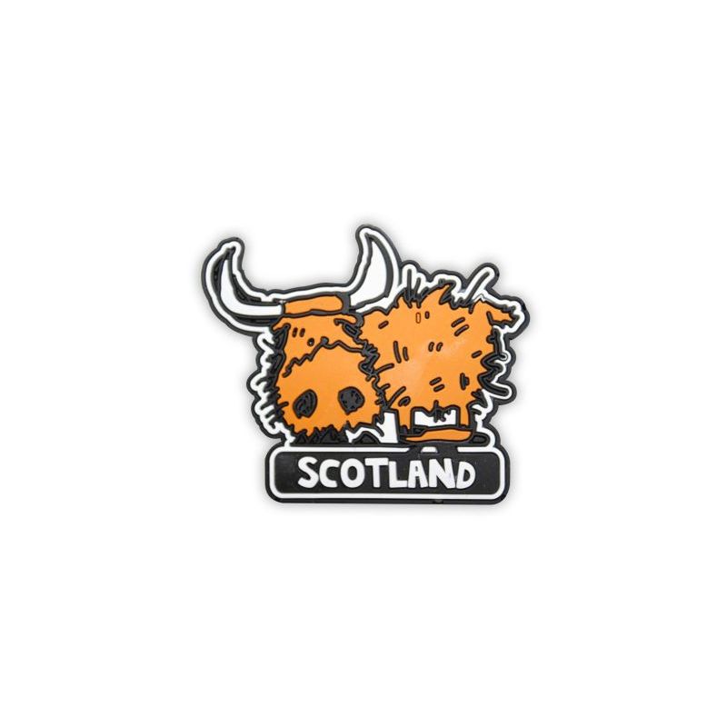 Highland cow magnet brown funky design