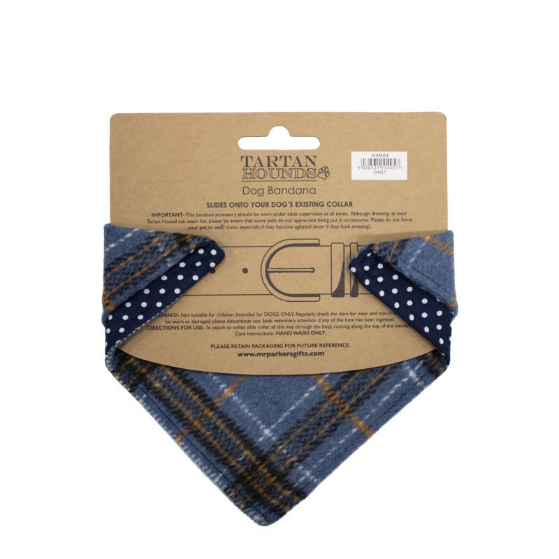 Tartan Hounds Dog Bandana (Blue)