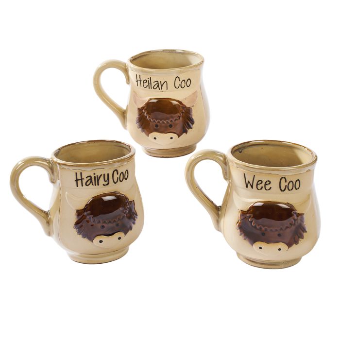 HIGHLAND COW QUOTE MUG - NATURAL STONEWARE - 1 SUPPLIED