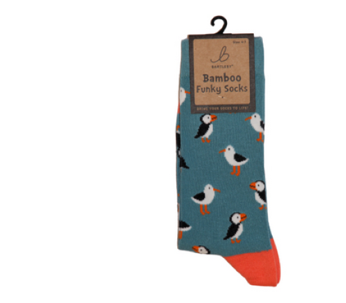 Ladies Funky Bamboo Socks - Seagull / Puffin