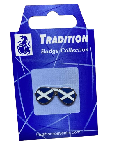 Saltire Sunglasses Lapel Pin Badge