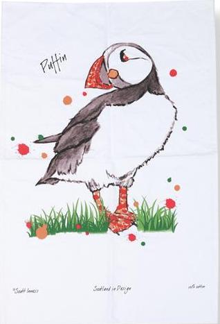 Scott Innes PUFFIN TEA TOWEL