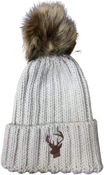 Stag Head Furry Pom Pom Hat