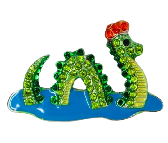 Loch Ness Monster in Hat Diamante Magnet