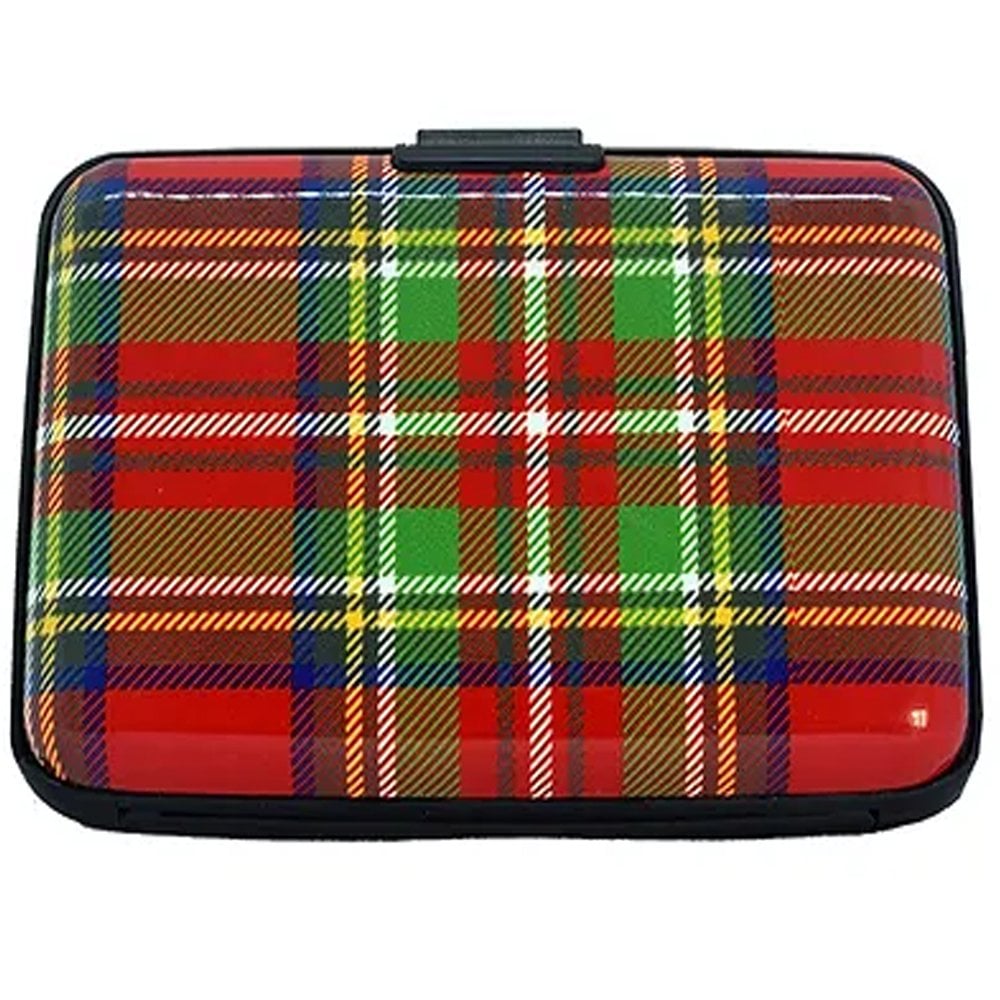 RFID Blocking Red Tartan Bank Card Holder