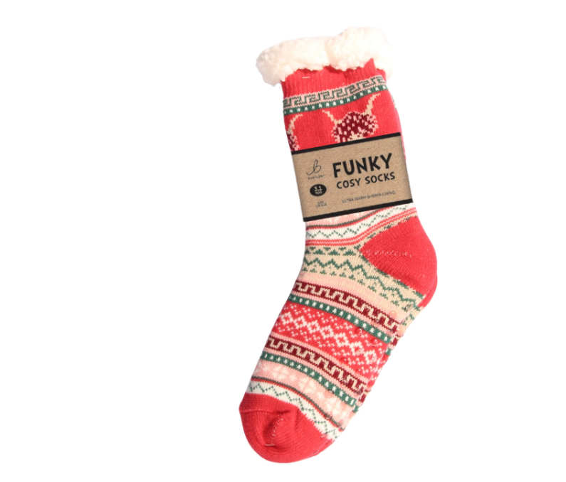 Ladies Sherpa Socks - Nordic Highland Cow
