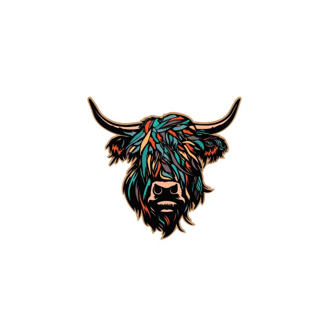 Heilan Coo Enamel Magnet - Multi Coloured