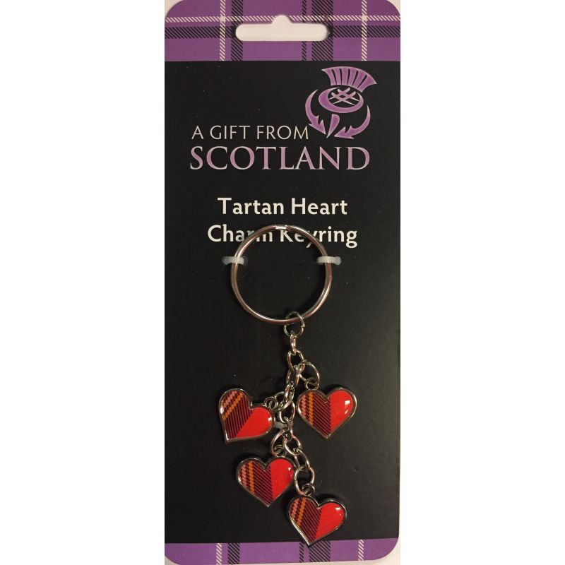 Tartan Heart Charm Keyring