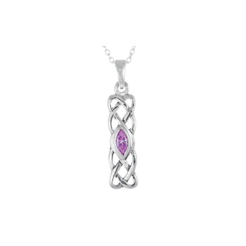 STERLING SILVER CELTIC BIRTHSTONE PENDANT JEWELLERY OCTOBER