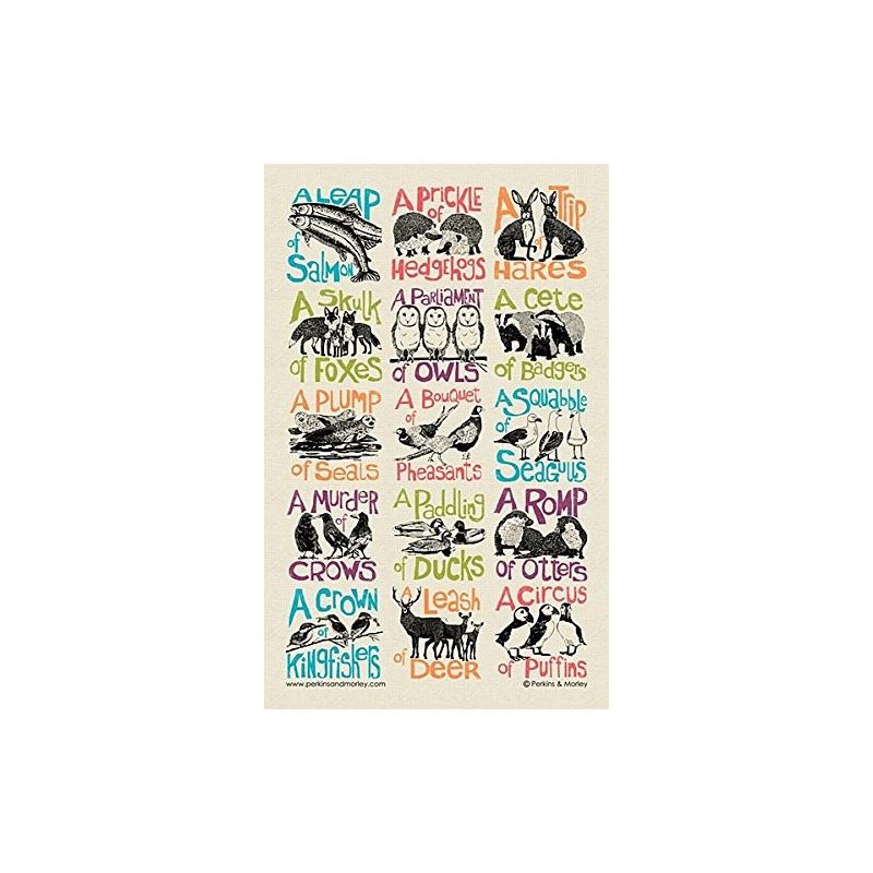 Collective noun tea towel by Perkins and Morley