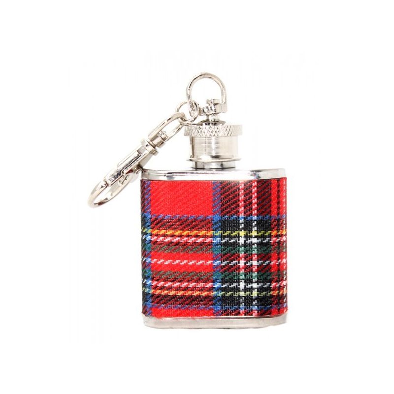 Red Tartan Hip Flask 1oz