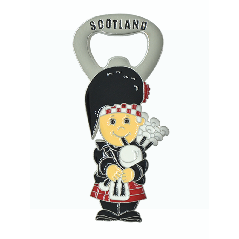 Scottish Piper Bottle Opener Magnet