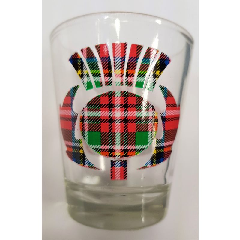Scottish Tartan Thistle Shot Glass