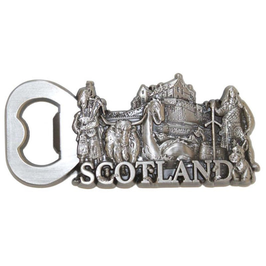 Pewter Bottle Opener Magnet – Scotland Collage