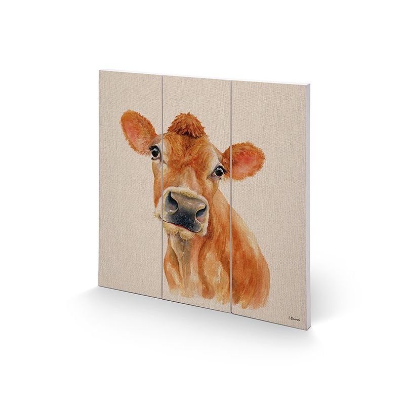 Jane Bannon Jennifer Wooden Print 30 x 30 cm MDF, Multi-Colour, 30 x 30 x 1.2 cm