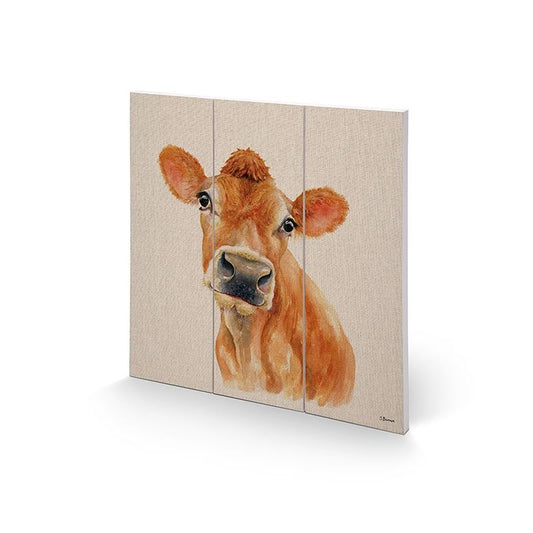 Jane Bannon Jennifer Wooden Print 30 x 30 cm MDF, Multi-Colour, 30 x 30 x 1.2 cm