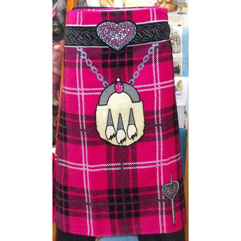 Instakilt Scottish Tartan Kilt Beach Towel (Adult, Pink)
