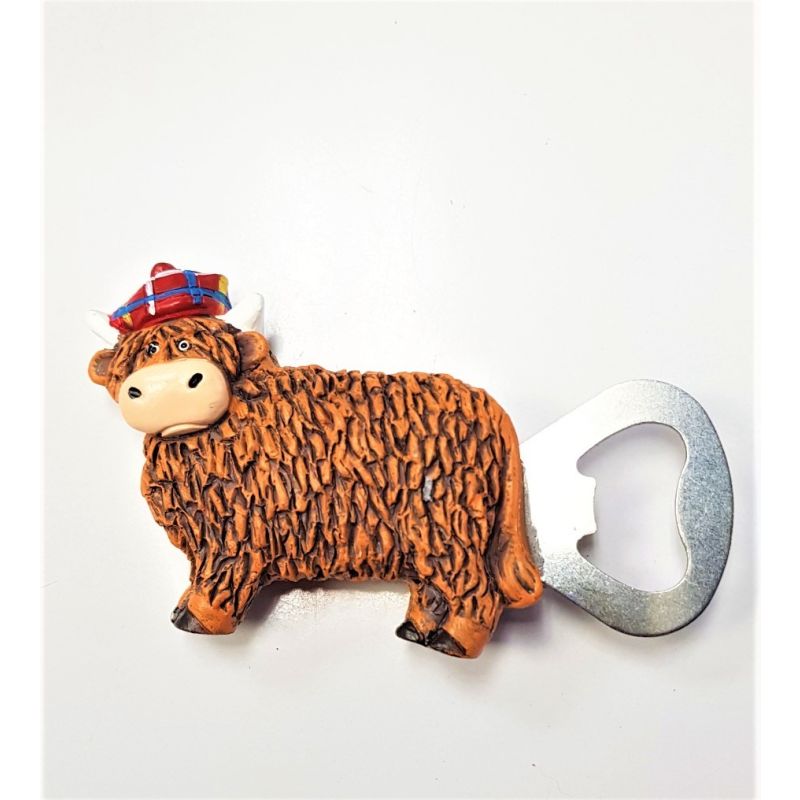 Highland Cow Resin Bottle Opener Magnet