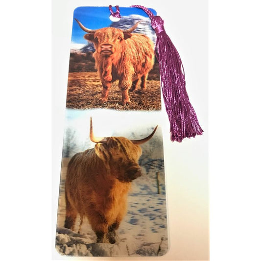 Scottish Highland Cows Lenticular Bookmark Ruler