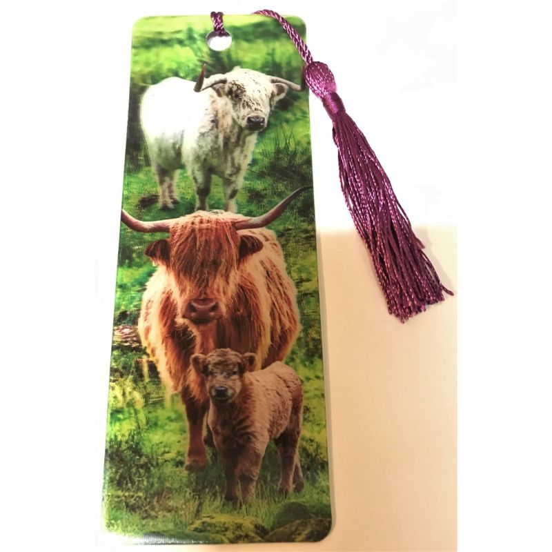 Scottish Highland Cows Lenticular Bookmark Ruler