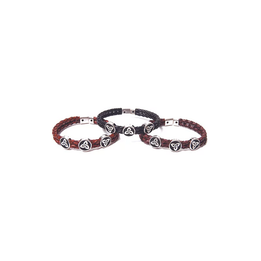 Celtic Spirit Leather Trio Bracelet (1 SUPPLIED) trinity