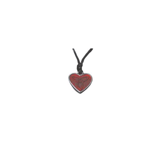 Triskele Red Heart Pewter Pendant
