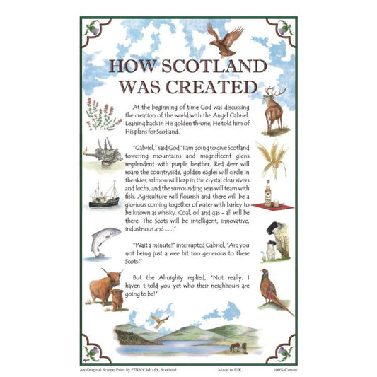 How Scotland was Created Tea towel