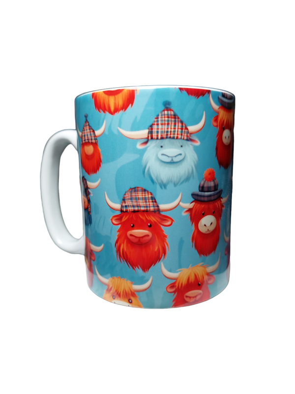 Highland Cow Mug - Blue Super Cute
