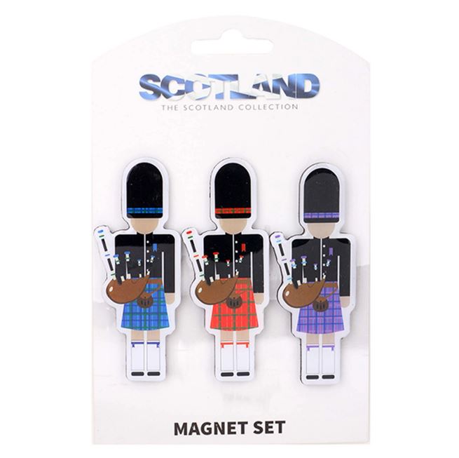 3 Pack of Scottish Piper Magnets