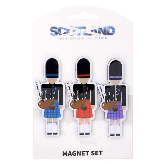3 Pack of Scottish Piper Magnets