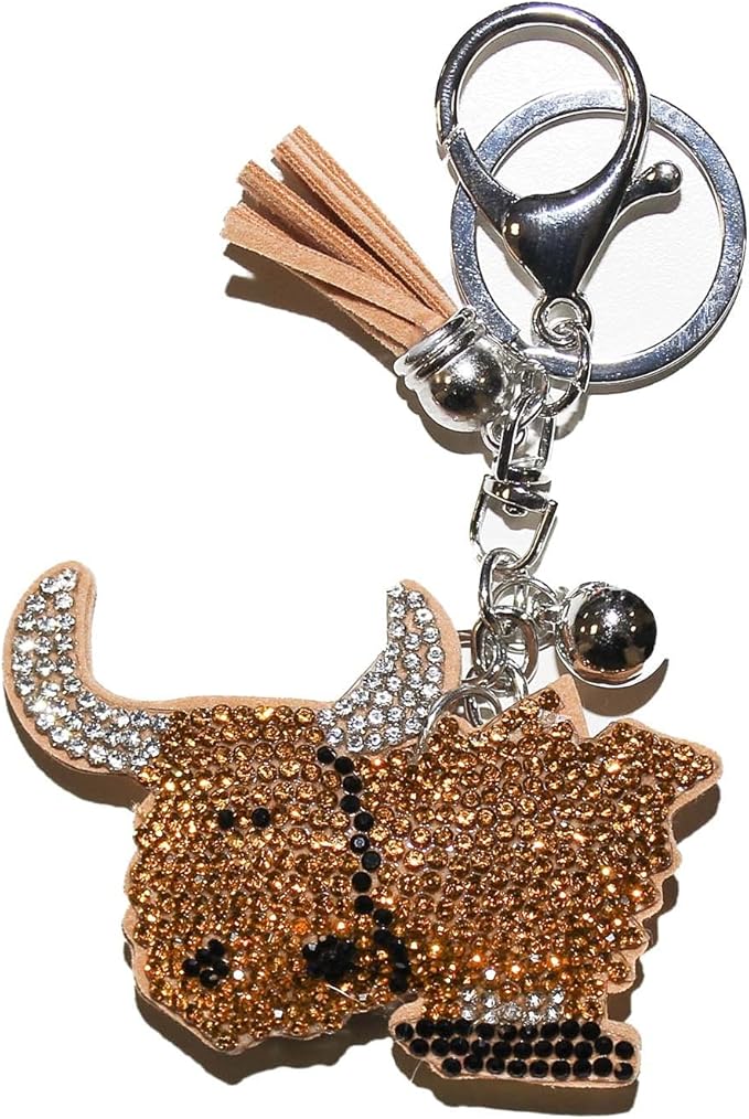 Highland Cow Diamante Keyring