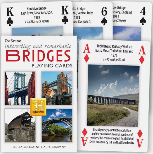 Famous Bridges Deck of 52 Playing Cards + Jokers