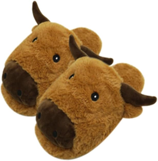 Highland Coo Slip On Slippers (Unisex One Size)