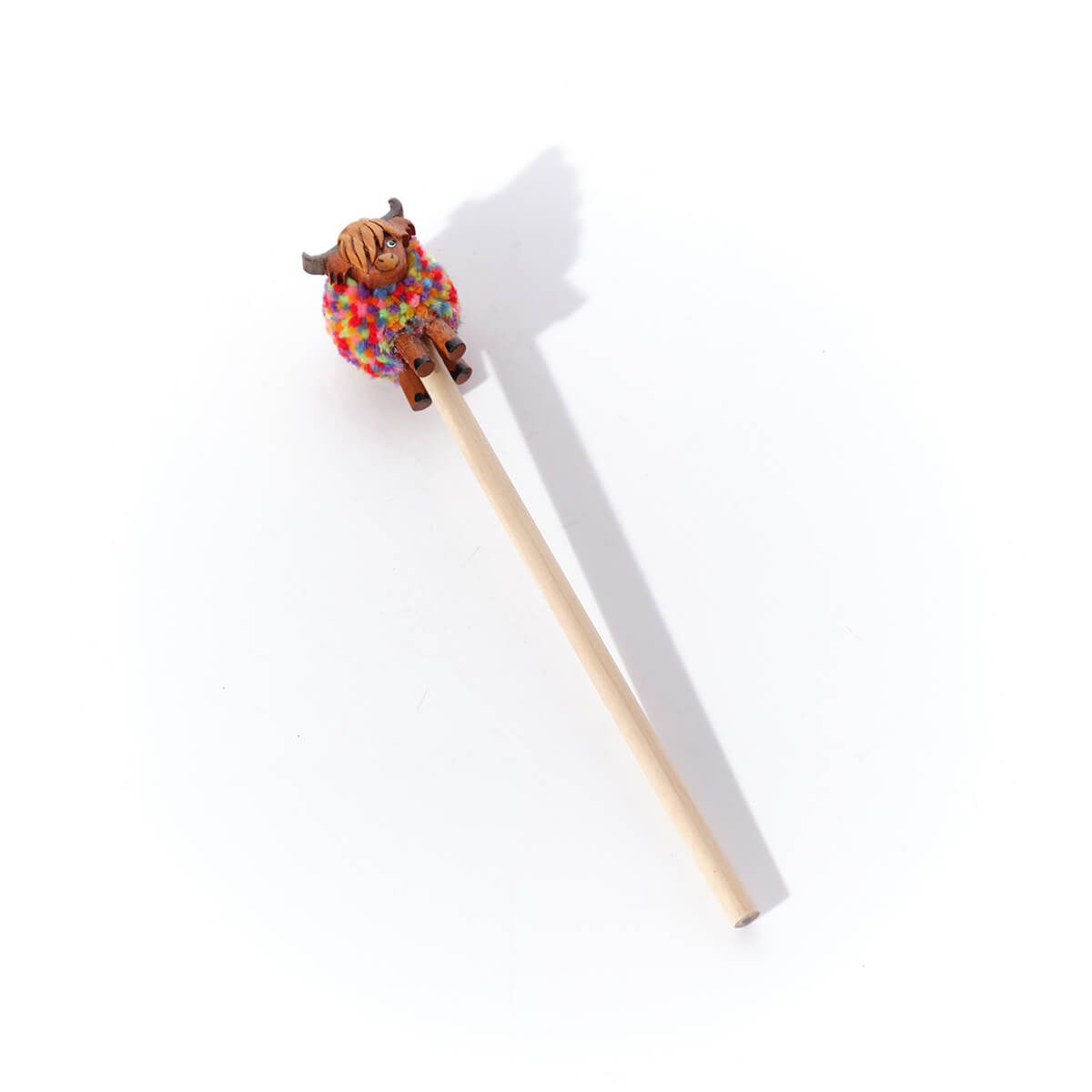 HIGHLAND COO RAINBOW POM POM WOODEN PENCIL