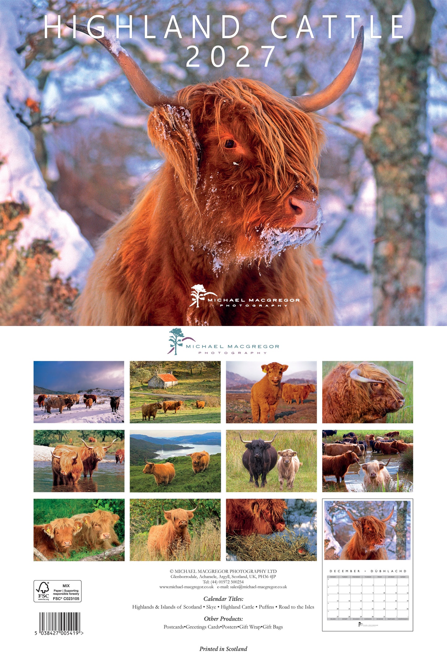 Michael Macgregor Highland Cattle 2027 Calendar