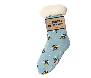Ladies Sherpa Socks - Bumble Bees