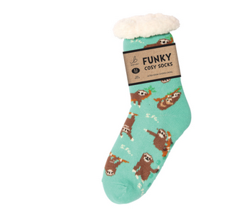 Ladies Sherpa Socks - Sleepy Sloth