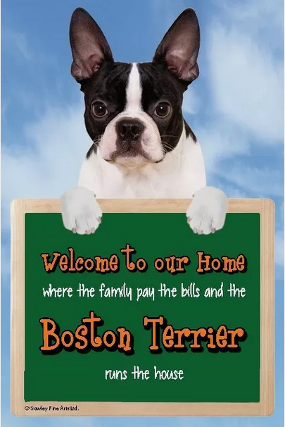 3D Boston Terrier WELCOME SIGN