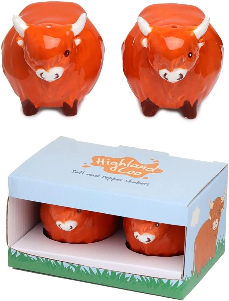 Highland Coo Ceramic Salt and Pepper Set