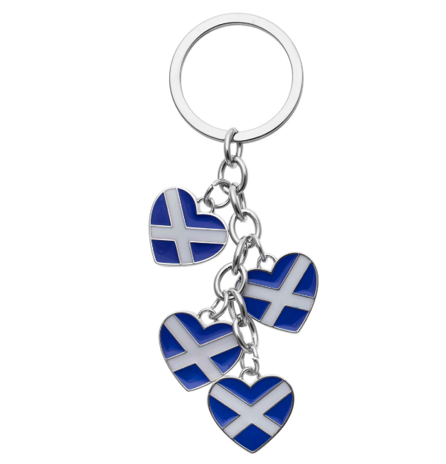 Scotland Saltire Heart Charm Keyring