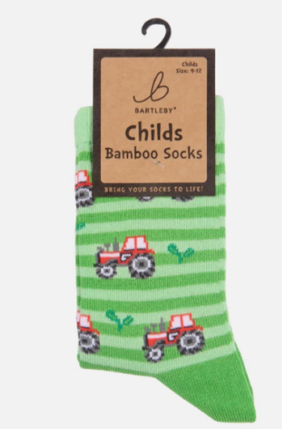 Childs Funky Bamboo Socks - Little Tractor - Assorted Sizes
