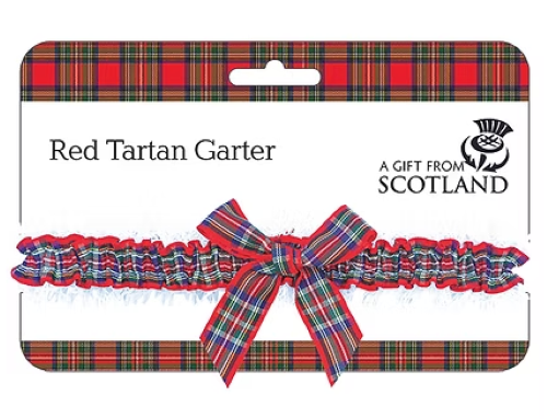 Ladies Red Tartan Garter