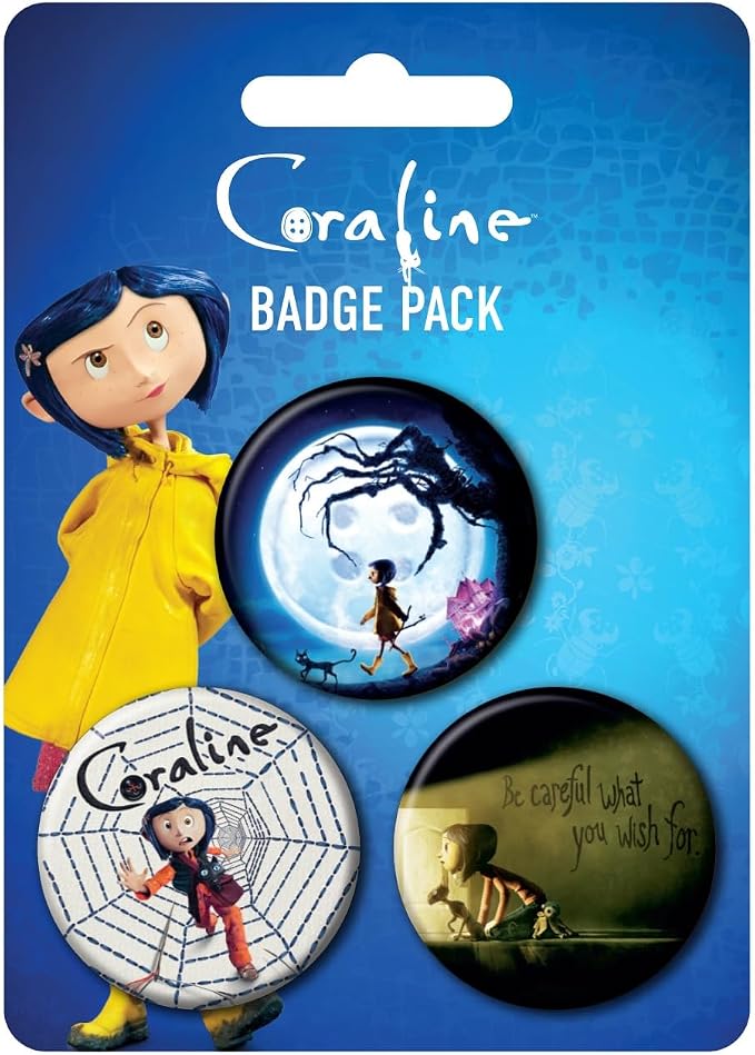 Coraline Key Art 3 Piece Large Badge Pack