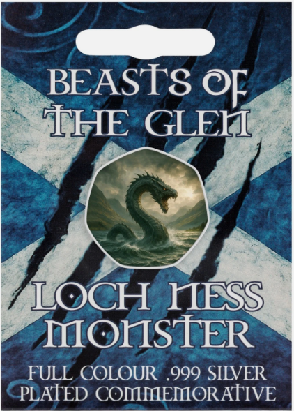 BEASTS OF THE GLEN - LOCH NESS MONSTER Full Colour Silver Commemorative Coin