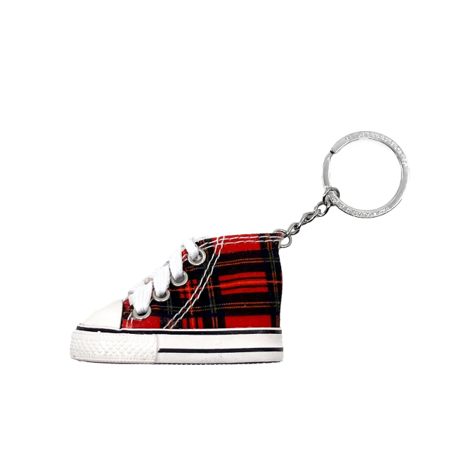 Baseball Boot Red Tartan Keyring