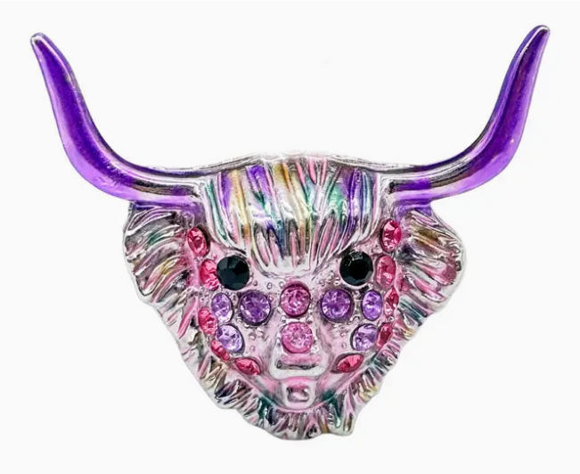 Pink Highland Cow Magnet