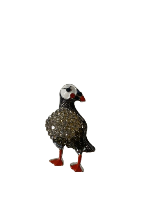 Standing Puffin Diamante Magnet