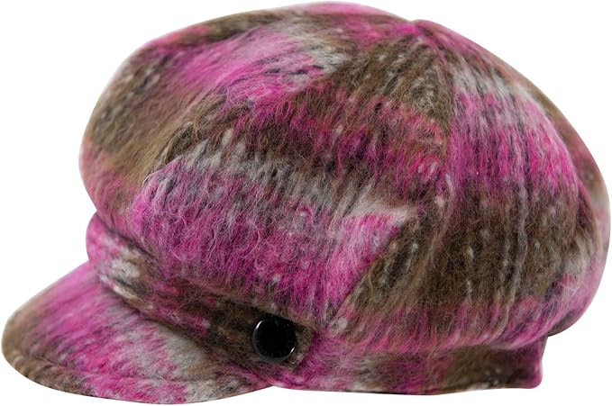 Coco Tweed Newsboy Hat - Pink
