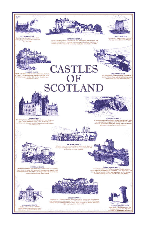 Castles of Scotland Tea towel